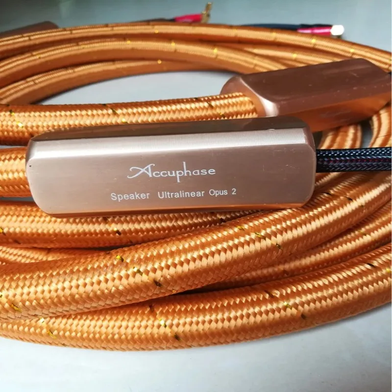 1Pair Fever Grade Accuphase OPUS 2 HIFI Audio Speaker Cable with Gold Plated Banana Plugs
