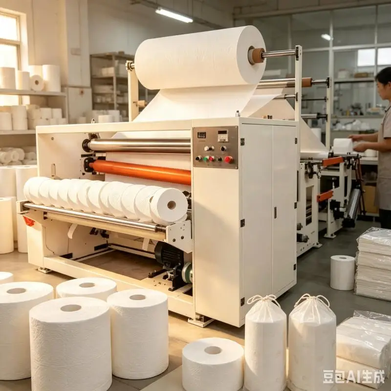 Toilet Tissue Manufacturing Line Customized Paper Roll Converting Machine Automatic Rewinding Embossing Equipment
