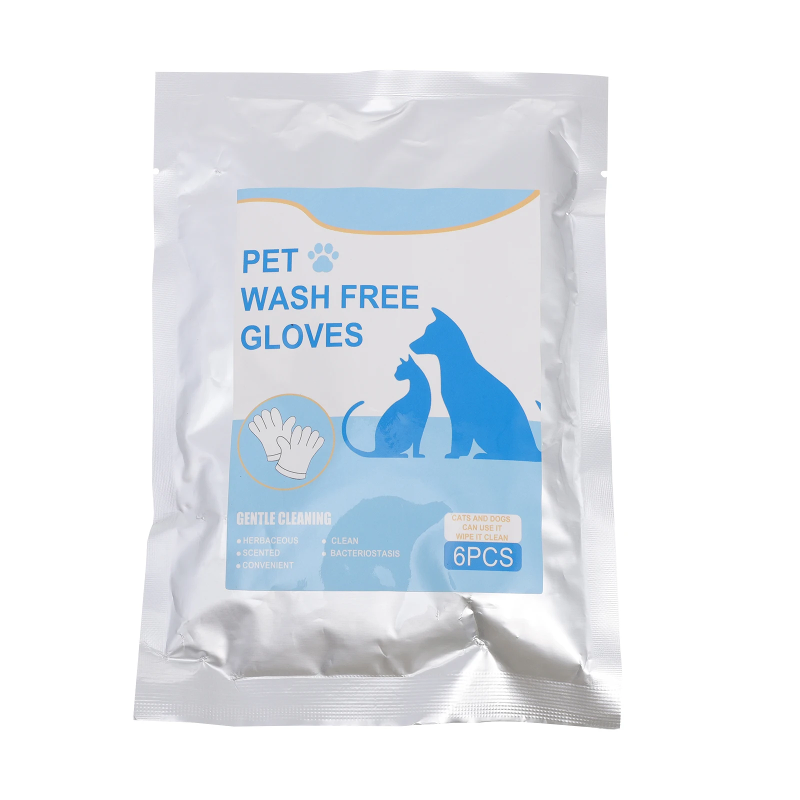 

6 Pcs Cleaning Massage Gloves Pet Grooming Non-woven Fabric Cat Deshedding Odor Removal Supplies Household Pet Wash-free Wipes