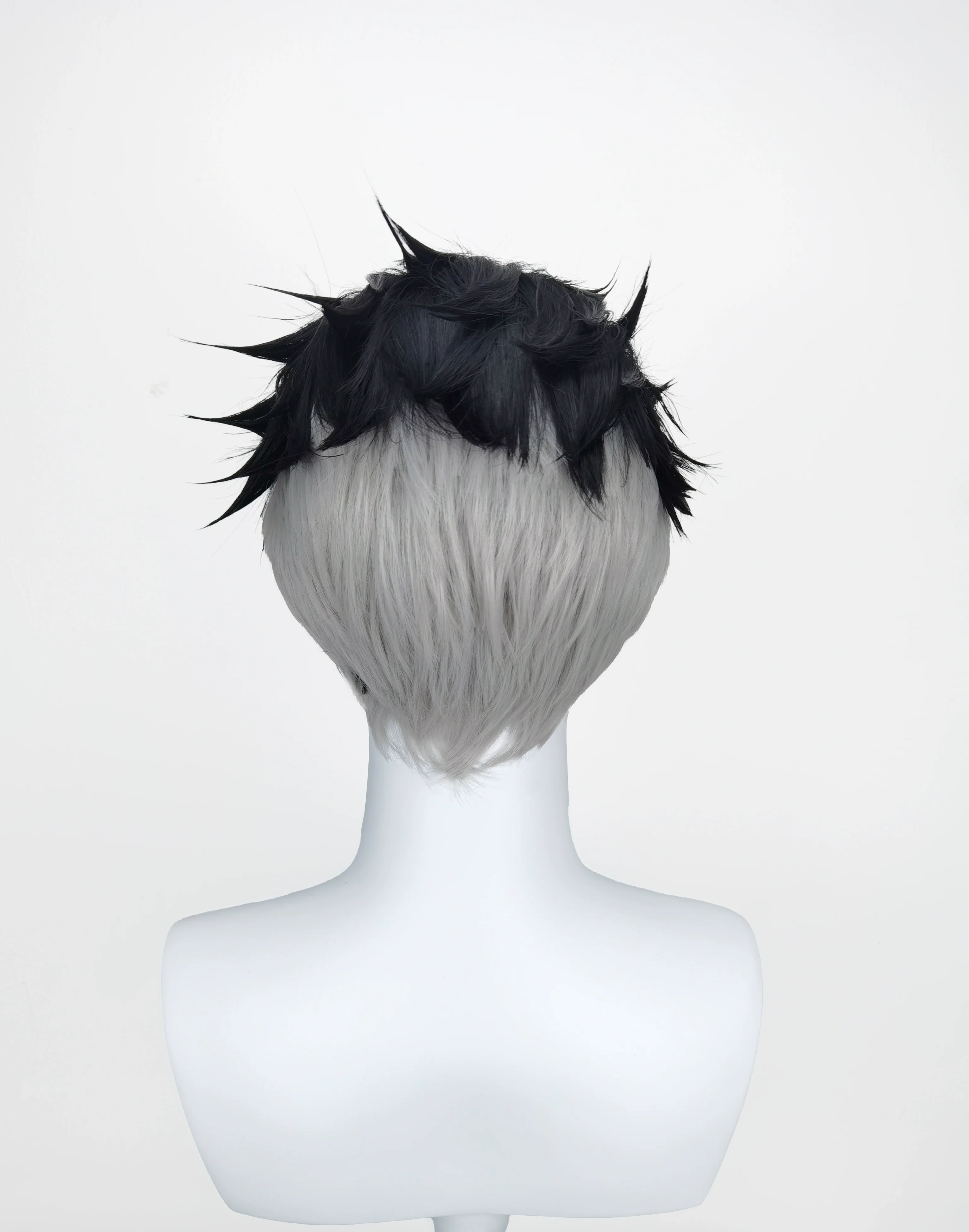 Dämonentöter: Hashira Gyomei Himejima – Cosplay-Perücke mit Witwengipfel und geschlitztem Rückenhaar