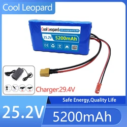 7 s1p 18650 25.2V 5200mAh akumulator litowo-jonowy, nadaje się do skutera elektrycznego zabawka akumulator rowerowy wbudowany BMS + ładowarka 29.4V