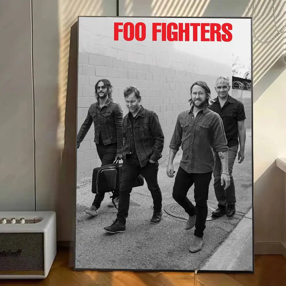 ملصق معرض Rock Band F-Foo F-Fighters يطبع ديكور منزلي ذاتي اللصق شارات جدارية ملصق غرفة المعيشة