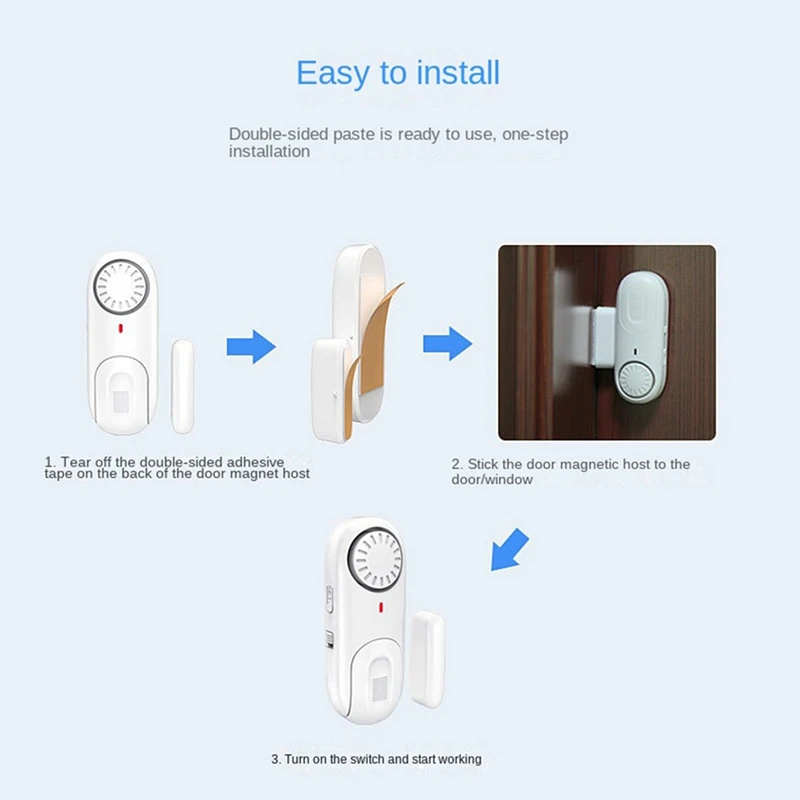 Sensor inteligente de porta e janela para casa, porta e janela, alarme contra roubo, branco, 1 conjunto