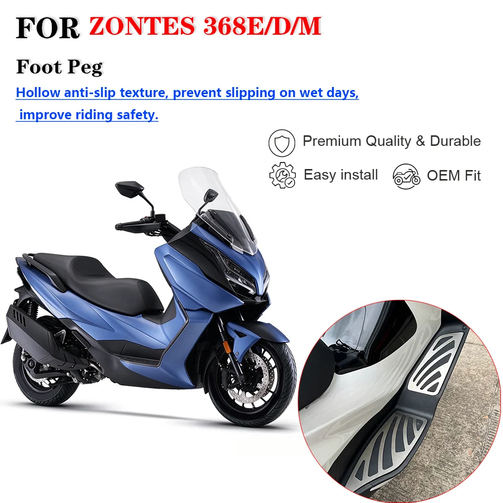 Motorcycle Modified Stainless Steel Wear-resistant Footboard Foot Pad No-Drill Mount Footrest Pedal For ZONTES 368E 368D 368M Ma