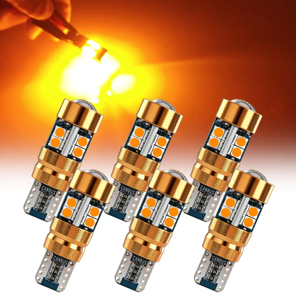 2/6/10 Stück LED-Signalleuchtenpaket 3030 12V 24V DC Orange Bernstein 158 175 Positionslicht 2821 Parklicht 2827 2525 T10 Auto-LKW-Glühbirnen