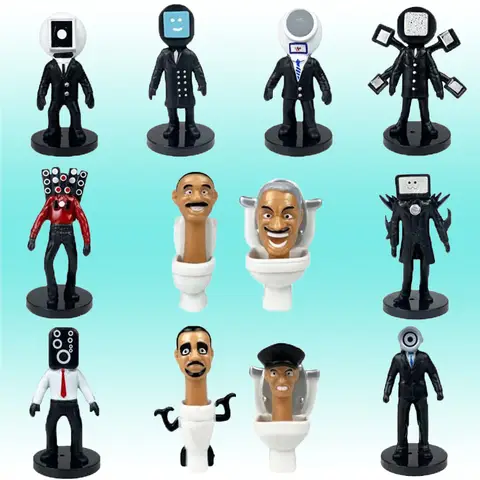New Set Skibidi Toilet Figure Toys Kawaii Anime Game Character Toy PVC Model Doll Ornament Collection Kids Birthday Gifts