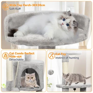 Passerscat Cat Tree Cat Tower Dengan Mainan Untuk Kucing Dalam Ruangan Bertingkat Dengan Tiang Garukan Rumah Kucing Kondominium Nyaman Tempat Bertengger Empuk 12 kastil kucing dengan penjualan terbaik - №