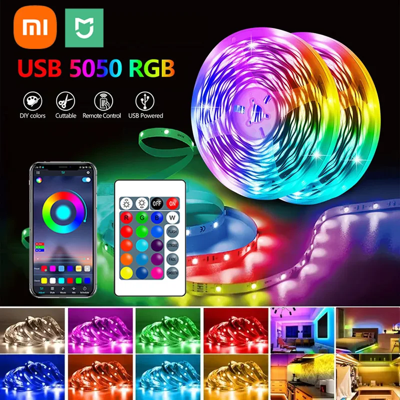 Xiaomi Mijia RGB LED Strip Lights 5050 Bluetooth APP Control Color Light Flexible Lamp Tape Ribbon for Room Decoration Backlight