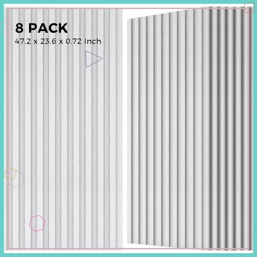 

Acoustic Wall Panels 47.2"x23.6"x0.72" Sound Proof Panels 8 Pack White