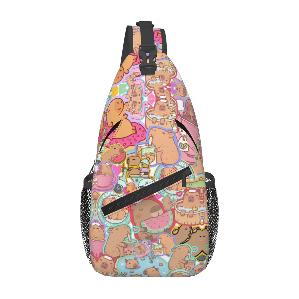 

Custom Capybara Shoulder Backpack Men Women Casual Shoulder Chest Bags for For Traveling Hiking Sling Bag