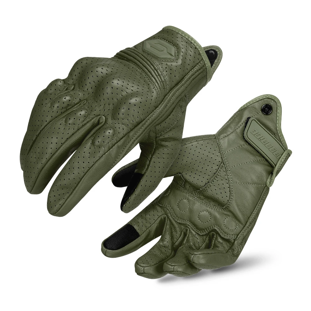 

​ Кожаные мотоциклетные перчатки в стиле ретро, летние дышащие байкерские перчатки с противоскользящей вентиляцией, перчатки для езды на мотоцикле, унисекс