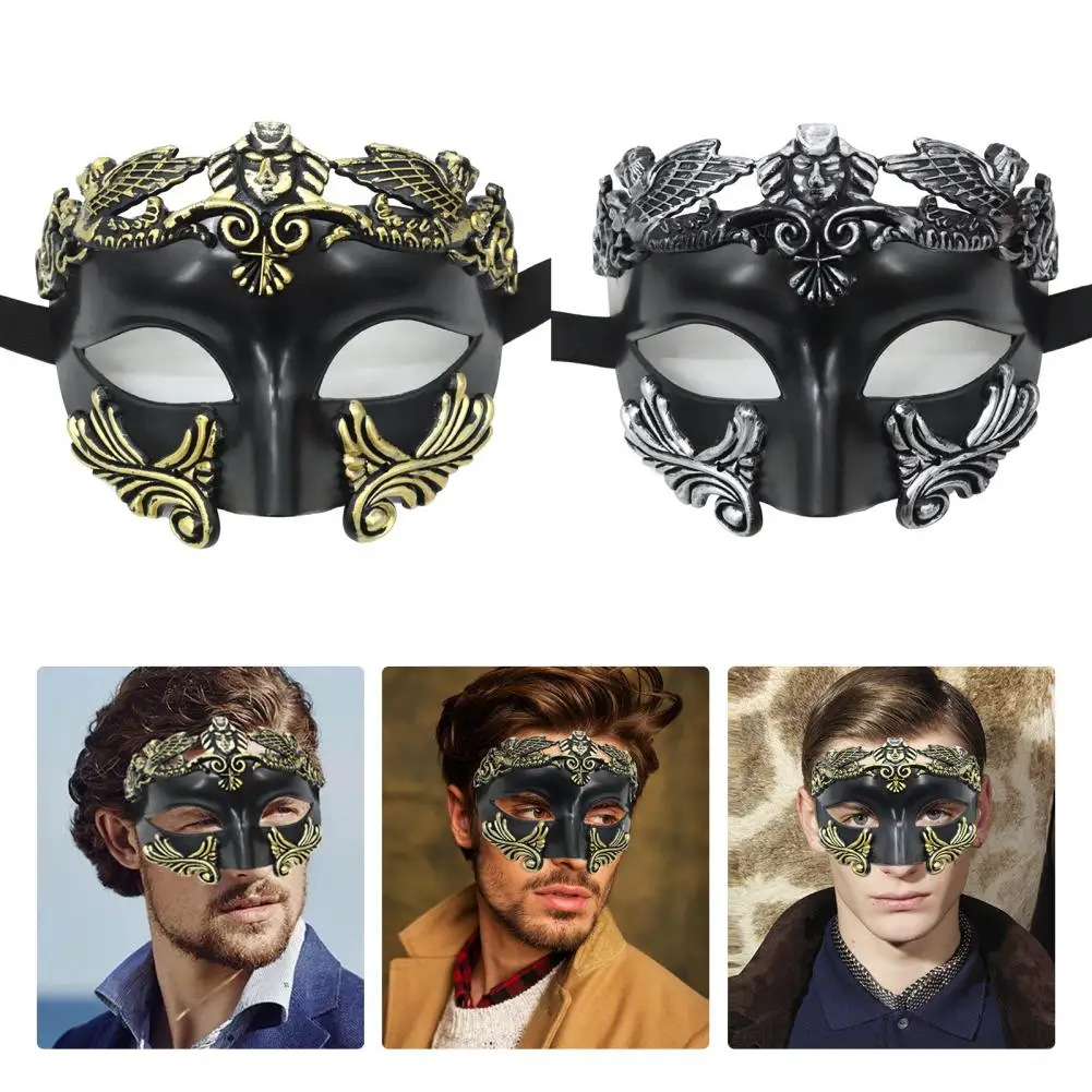 Attractive Face Cover Anti-fade Venice Ancient Greece Costume Party Men Half Face Cover Plastic Half Face Cover for Carnival