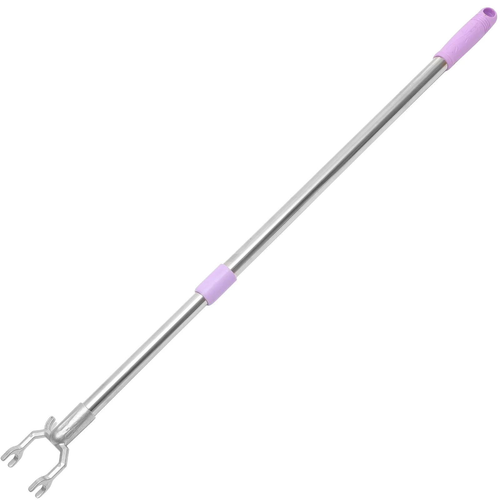 

Stainless Steel Telescopic Rod Clothes Fork Adjustable Clothesline Grabber Reacher Tool Pole Rack Metal Dressing