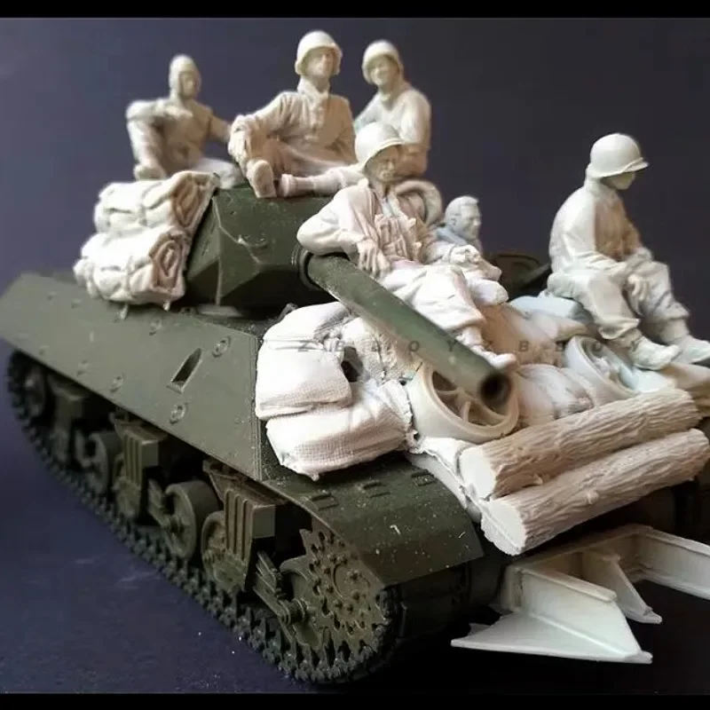 

Модель солдата из смолы 1/35 года, наборы фигурок, бесцветные и самособранные (6 солдат + реквизит, Фотоэлементы)