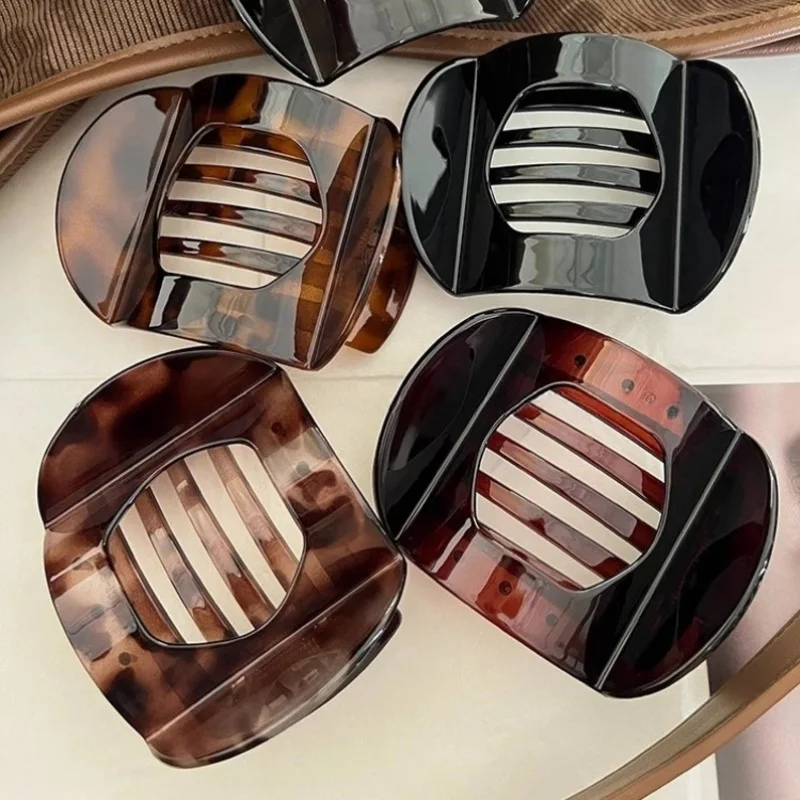 

New Korean Acetic Acid Hair Clip Hair Accessories Women's Spoon Clip Spring Clip Leopard Hair Clip Top Clip Simple Headpiece