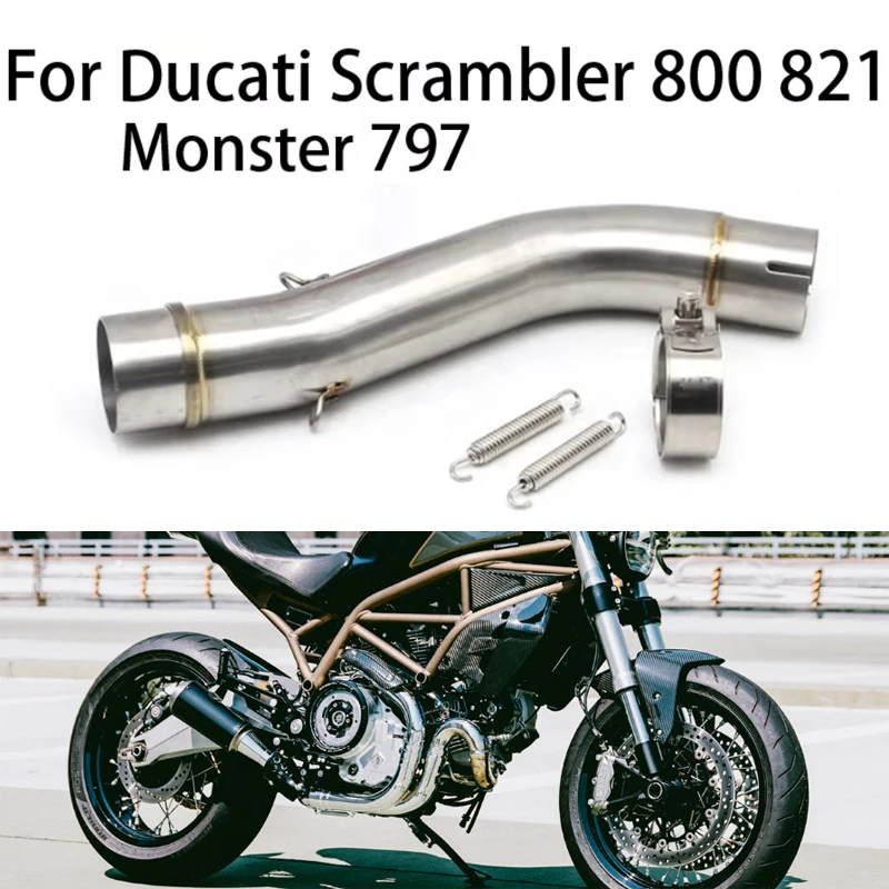 

For Ducati Monster 797 Scrambler 800 821 Racing Motorcycle Exhaust Middle Link Connect Pipe Muffler Stainless Steel Slip On