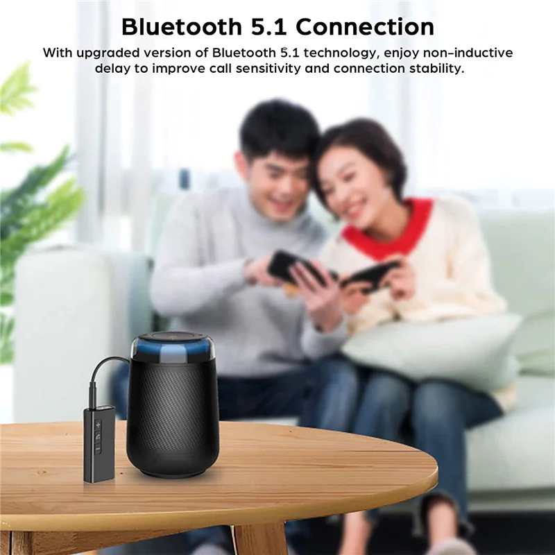 Bluetooth 5.1 receptor mini adaptador de áudio sem fio portátil bluetooth saída estéreo receptor de áudio para fone de ouvido alto-falante