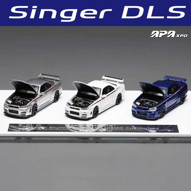 MH 1/64 Skyline GTR R34 APAxpo Metalowy Model Auta Kolekcjonerski Zabawka Prezent na Boże Narodzenie dla Chłopca