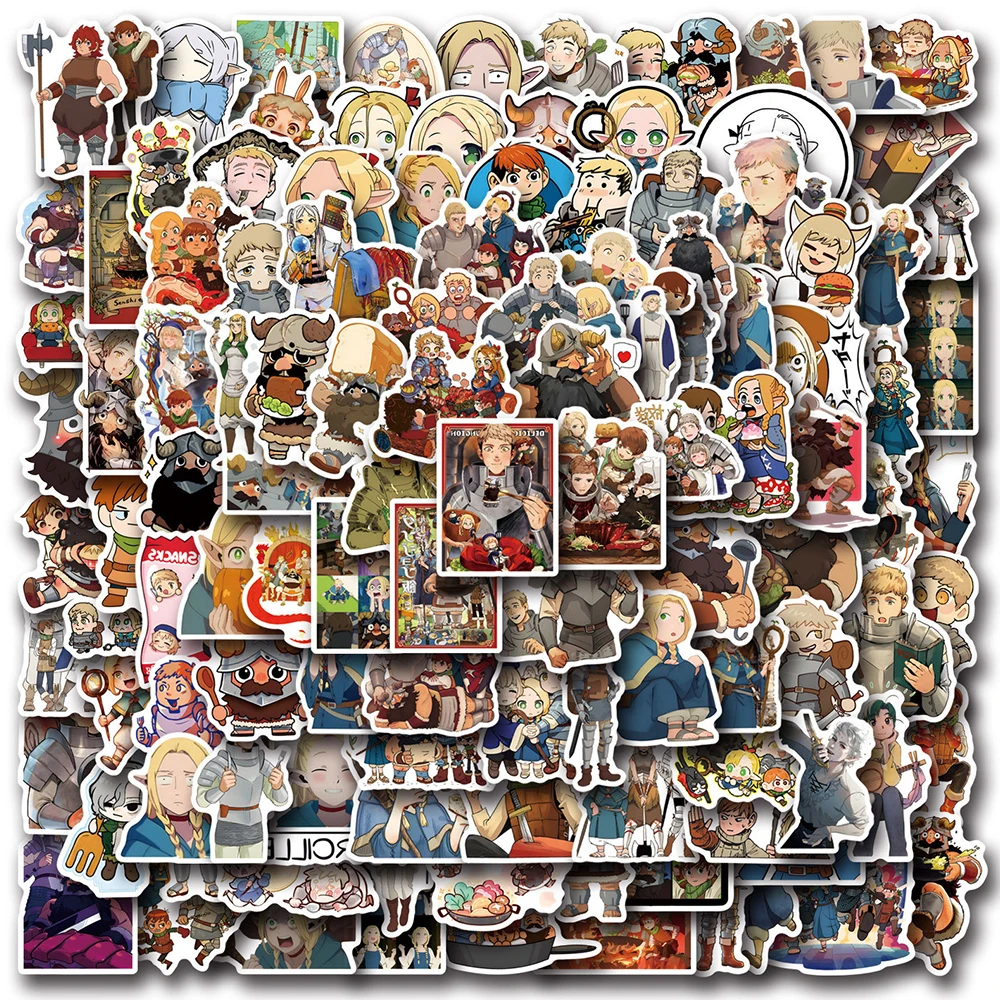 

10/30/55/110pcs Kawaii Marcille Delicious In Dungeon Stickers Funny Chilchuck Laios Anime Sticker Skateboard Bike Fallin Decals