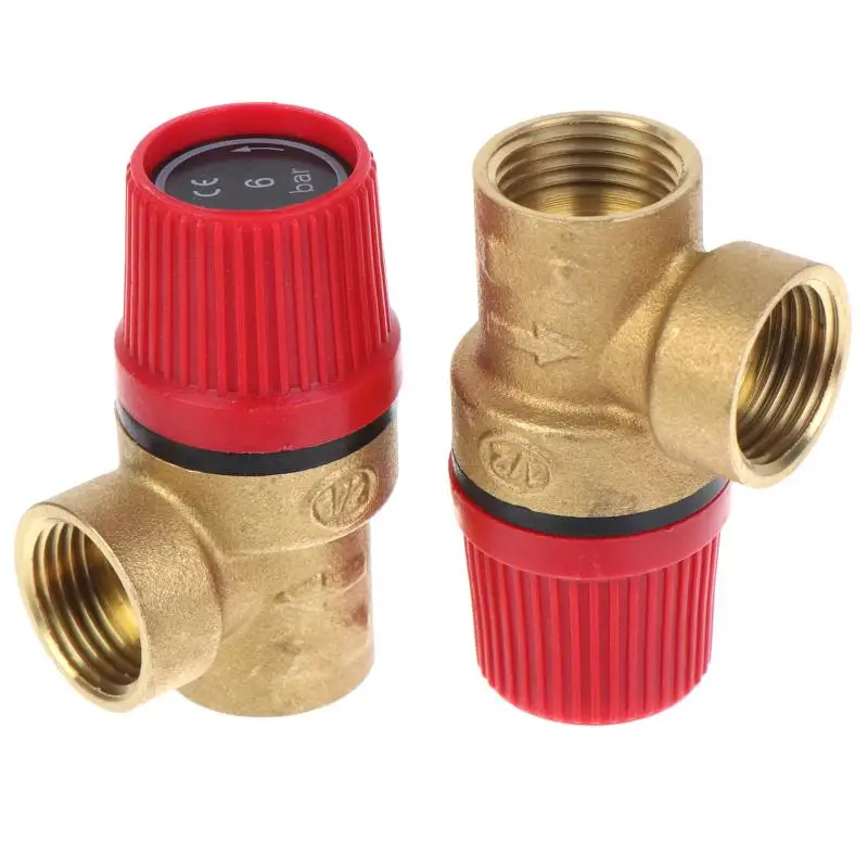 Brass Safety Pressure Relief Valve Thickened Reinforced Body High Temperature Resistant for Home Water Pipeline Use