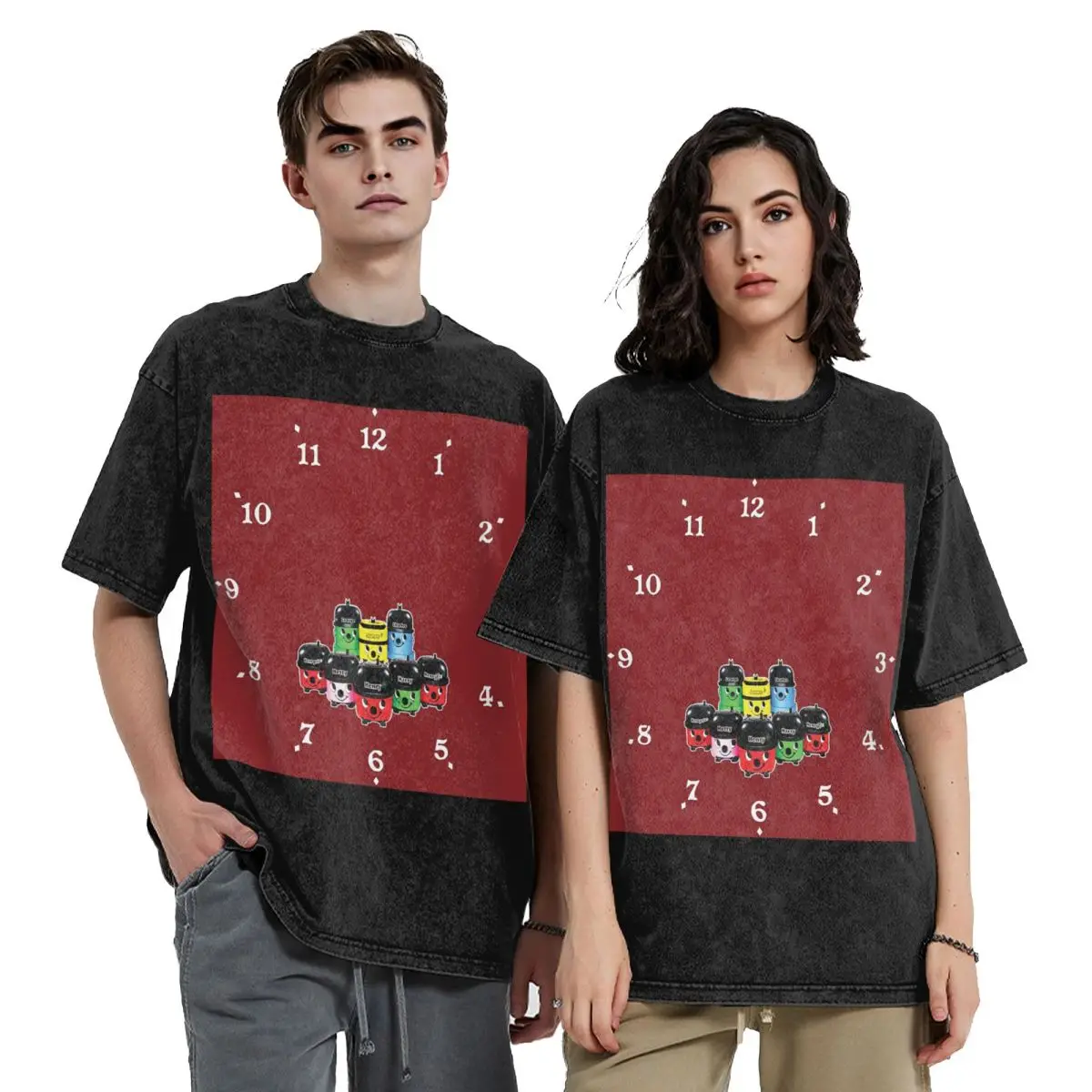 

Henry Hoover And Friends Hip Hop Short Sleeve T-Shirts Washed Tops Tees Streetwear T Shirt Casual for Men Women