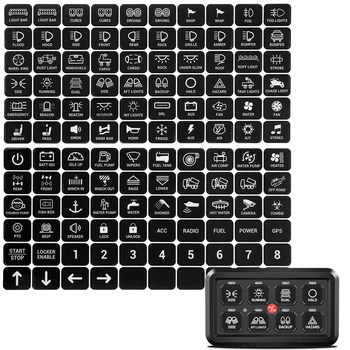 Wodoodporny panel dotykowy LED Przełącznik Naklejki Etykiety 15mm x 18mm Marine Boat Truck Naklejki Dekoracja Akcesoria do paneli samochodowych