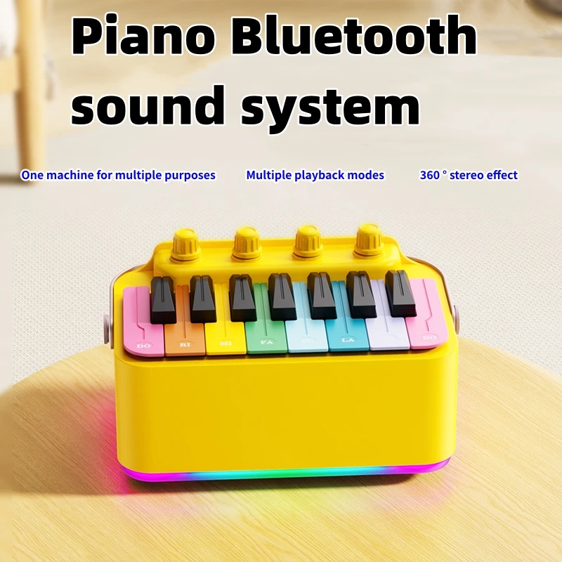 Multifunctional Bluetooth Speakers Portable Electronic Drum Piano Wireless Music Playback Atmosphere Lamp Desktop Creative Gift