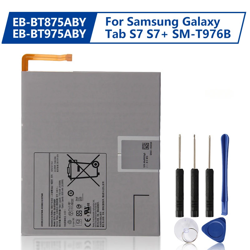 

Replacement Battery EB-BT975ABY EB-BT875ABY For Samsung Galaxy Tab S7+ SM-T976B SM-T970 Galaxy Tab S7 SM-T875 Tablet Battery