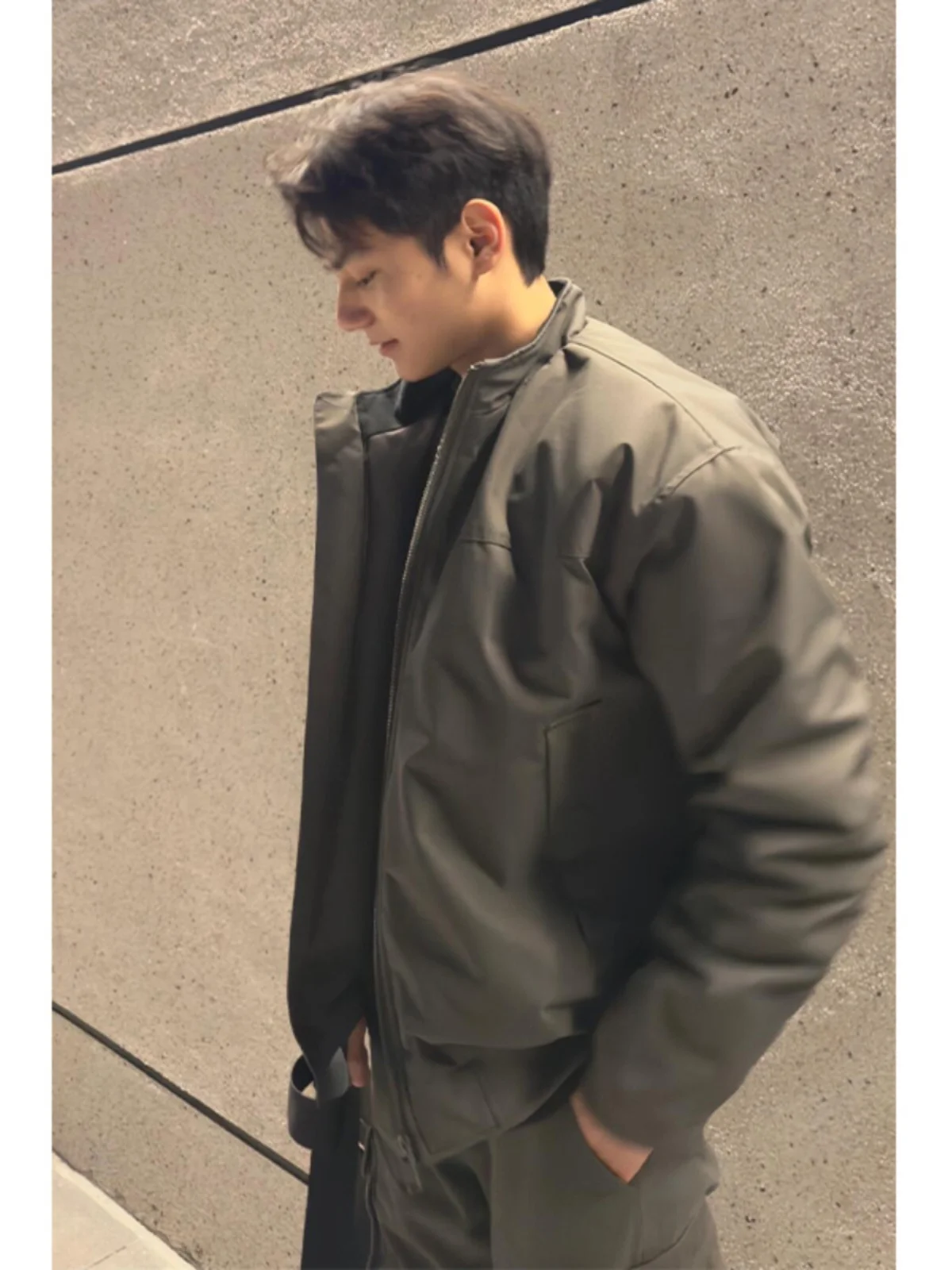 Men's Short Pilot Jacket Coat Spring Autumn Stand Collar Three-Proof Hardball Style American Shape Baseball Suit Outerwear