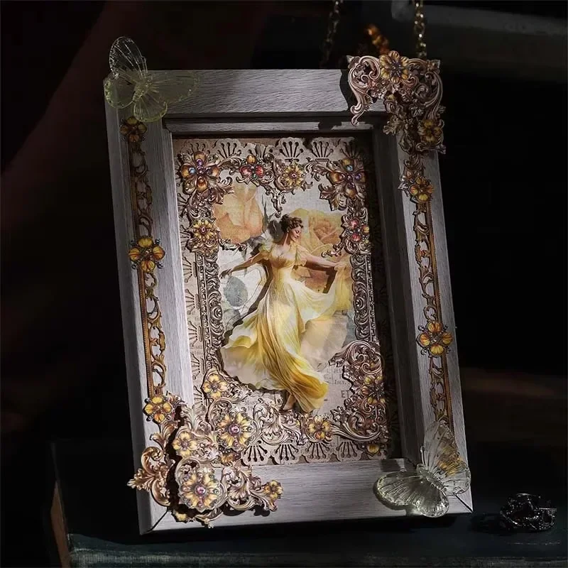 20Pcs Sheets handicrafts pack glazed window Baroque style DIY Daily Handbook material stickers Stationery Scrapbook 161*80mm