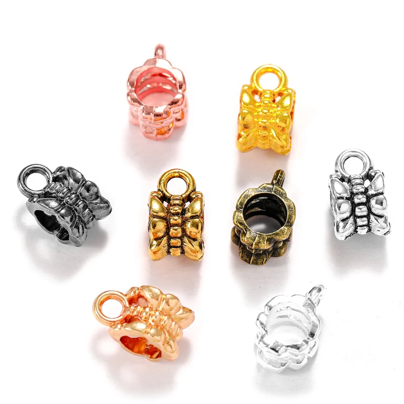 40 pcs 8 color Zinc Alloy Bead DIY big hole metal connector Beads Fits Charm Bracelets Necklaces Pendants making 11*7*6mm R223