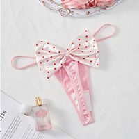 Women Underwear Japanese Panties Cute Big Bow Female Thongs Pink Satin Sexy Panties Sexy Girl Kawaii Underwear