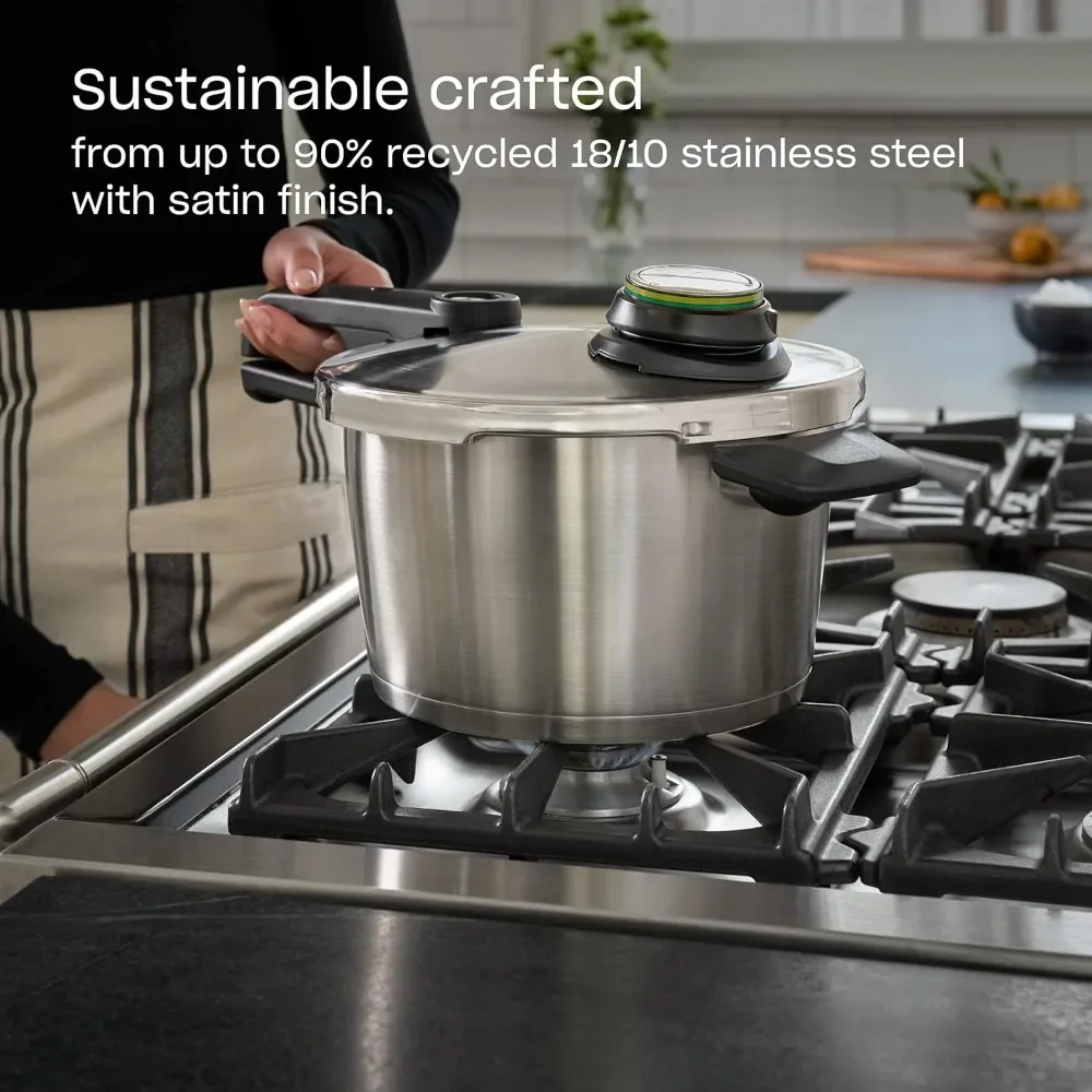 Premium Pressure Cooker with Steamer Insert - Premium German Construction - Built to Last for Decades - Safe & Easy Pressure