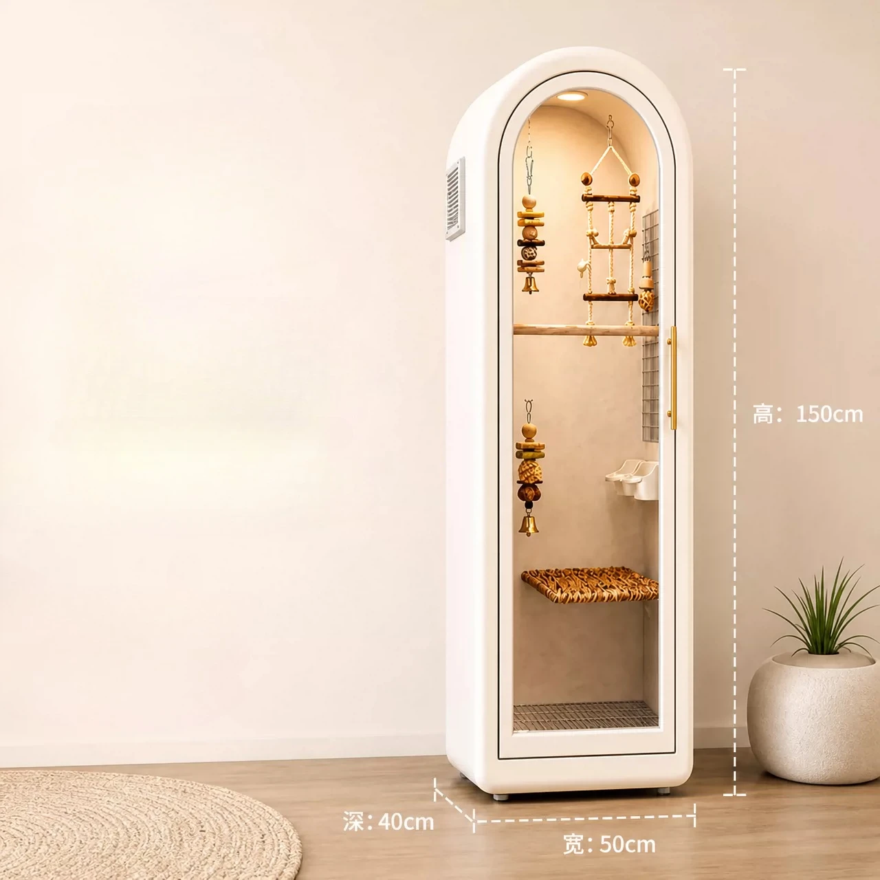 Panoramic luxury large bird cage large parrot villa closed thermal insulation indoor pet cage