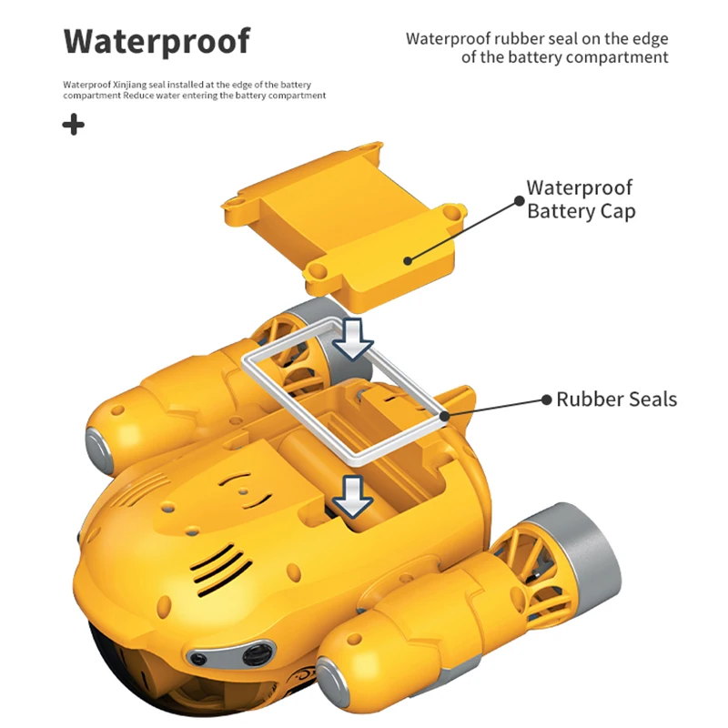 子供の水中ボート,潜水艦のおもちゃ,高速,防水,2.4g