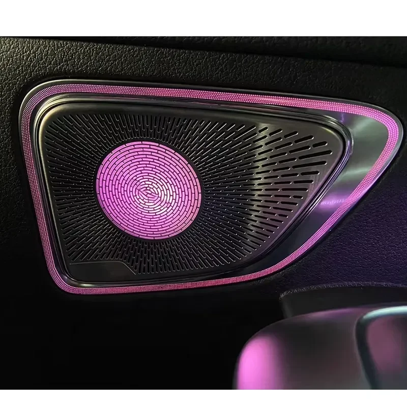 64 Colors Car Door Midrange Speaker Covers Luminous Ambient Light for C-class W206