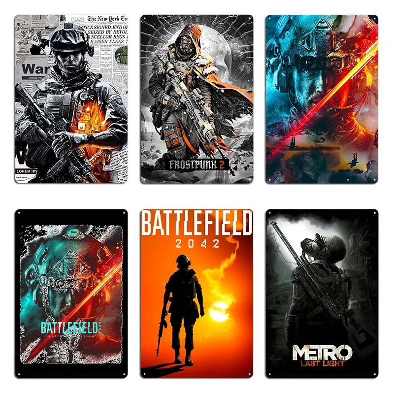 Bf4 ساحة المعركة 4 Srr 61 FrostPunk 2 يجب على البقاء على قيد الحياة لوحة معدنية جدار ديكور مخصص جدار ديكور تين تسجيل ملصق #1