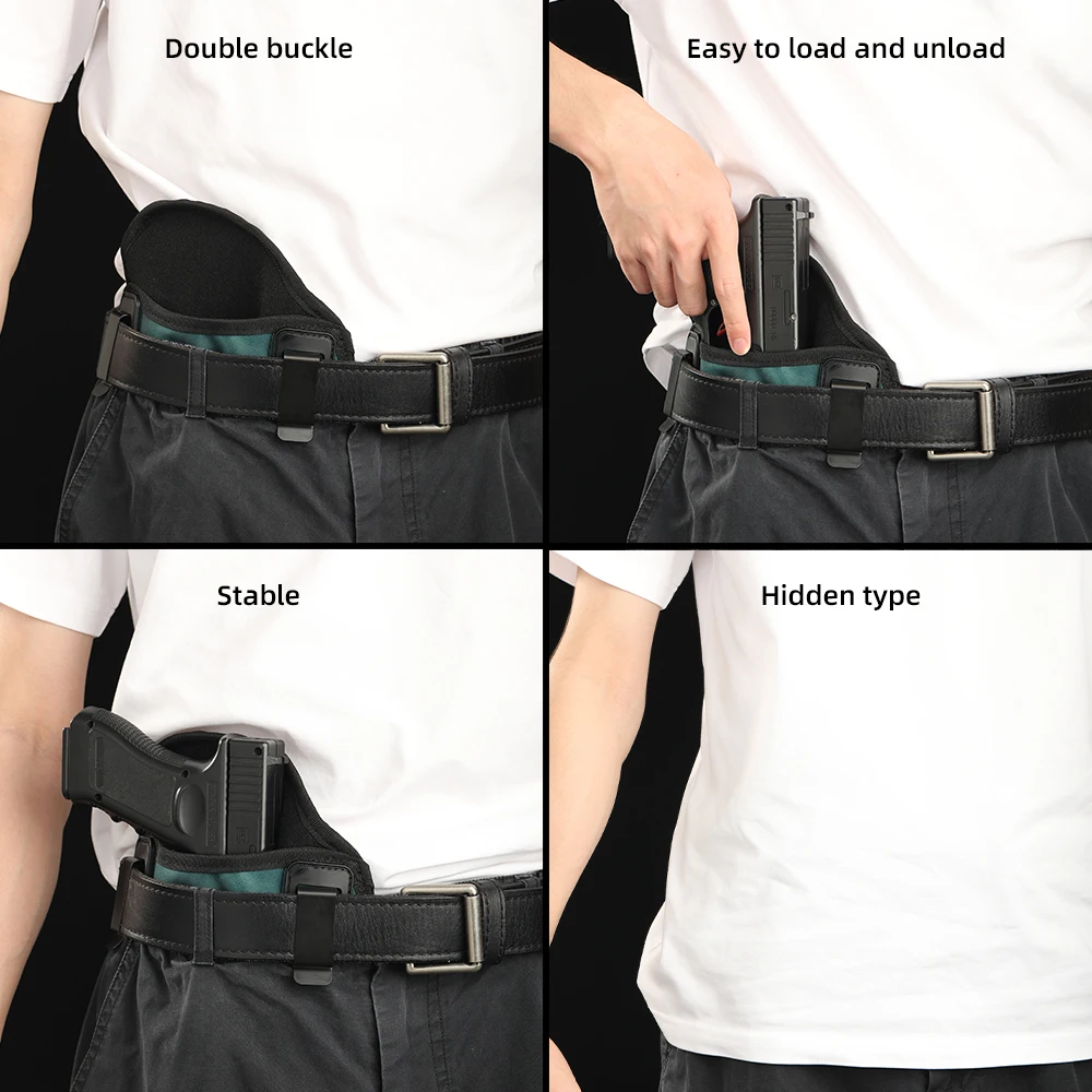 IWB Concealed Carry Holster for Men, Comfortable Soft Material PU Leather Pancake Holster with Revolvers Holsters