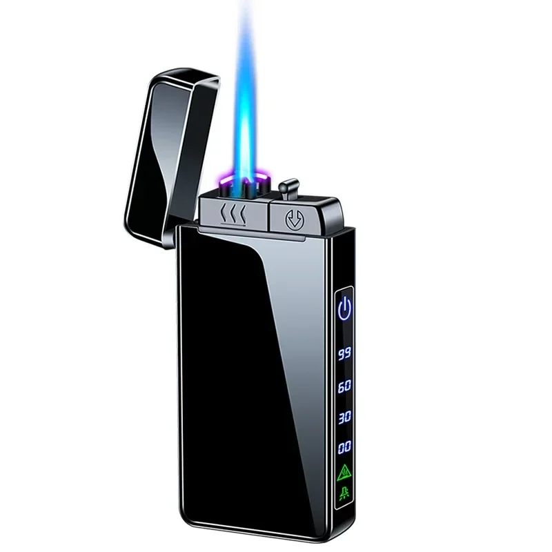 USB Windproof Lighter Jet Twin Plasma Arc Lighter Gas Electric Butane Rechargeable Cigar Pipe Lighter (No Gas or Oil) New