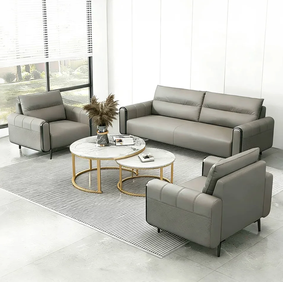 Office Sofa President Boss Manager Coffee Table Combination Set Hotel Sales Office Beauty Salon