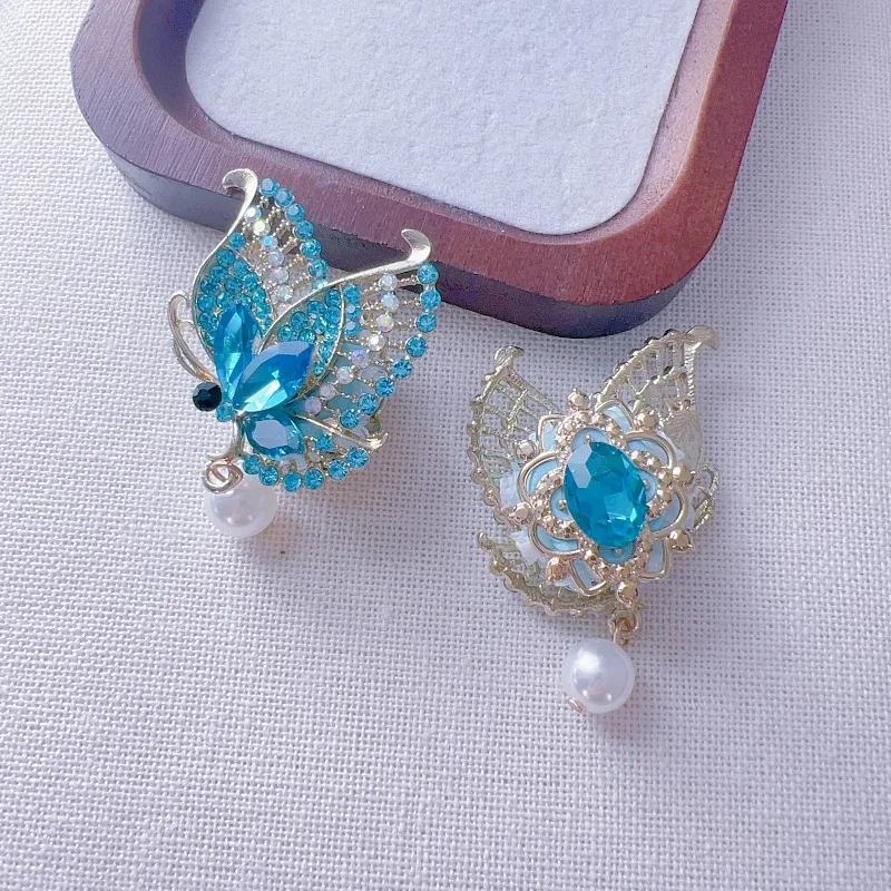 Alloy Crystal Butterfly Pendant Heavy Industry Beads DIY Bead Pen Mobile Phone Chain Bag Pendant Accessories Loose Beads