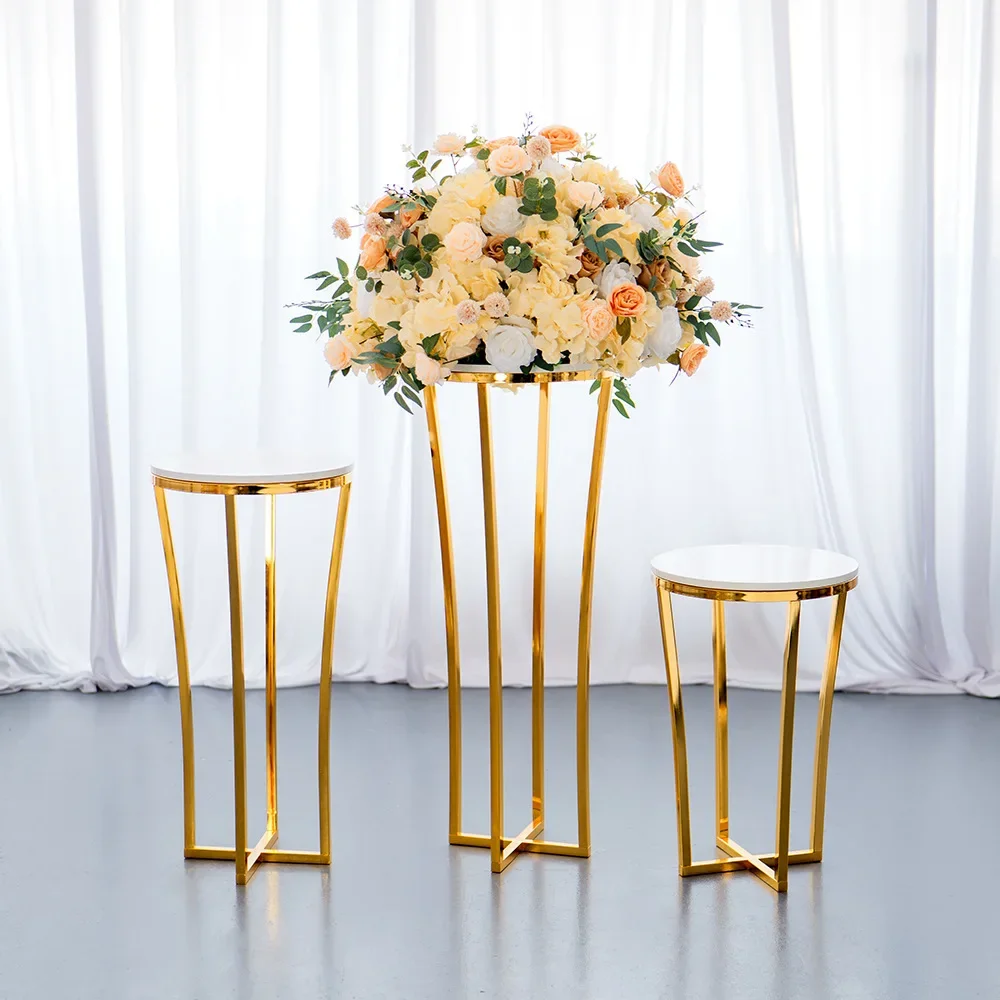 Electroplated gold wrought iron cake stand wedding dessert table clock in photo decoration props