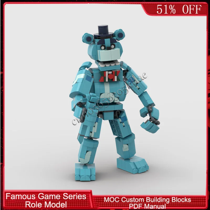 

573 детали, популярная серия игровых персонажей, праздничный медведь Сноу, модульный конструктор MOC, креативный набор для сборки своими руками, подарок для мальчиков