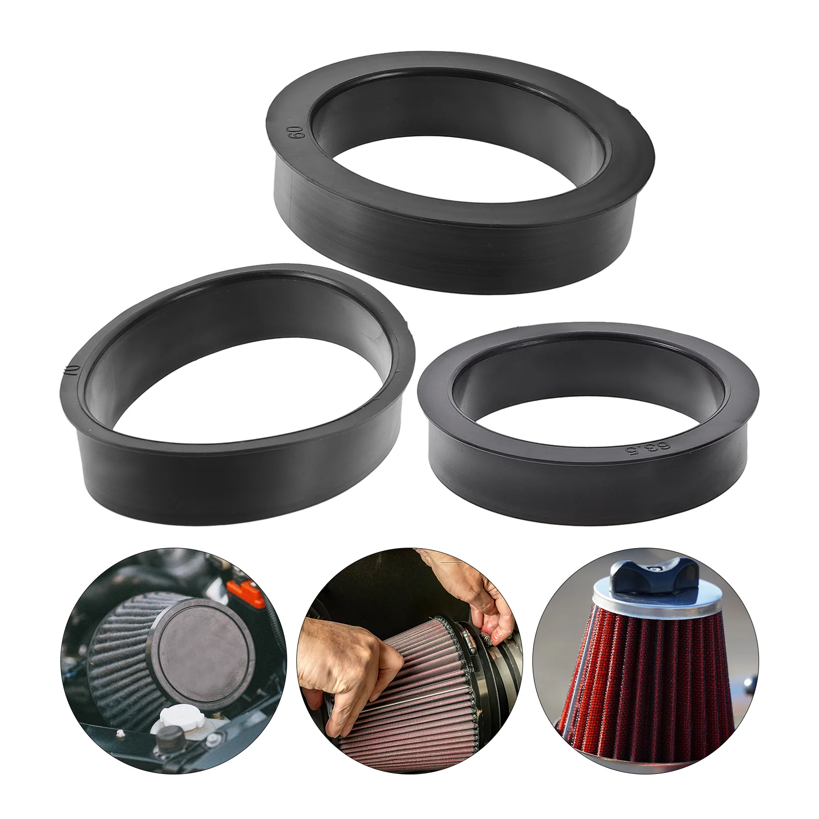 3 Pcs R-ep Reducing Adapter Air Filter Ring Replacement Cleaner Rings Core Accessories