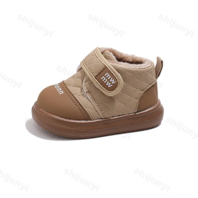 Children's Warm Casual High Top Thick Soled Cotton Shoes 2025 Winter Boys' Soft Comfortable Fashion Versatile Plush Ankle Boots