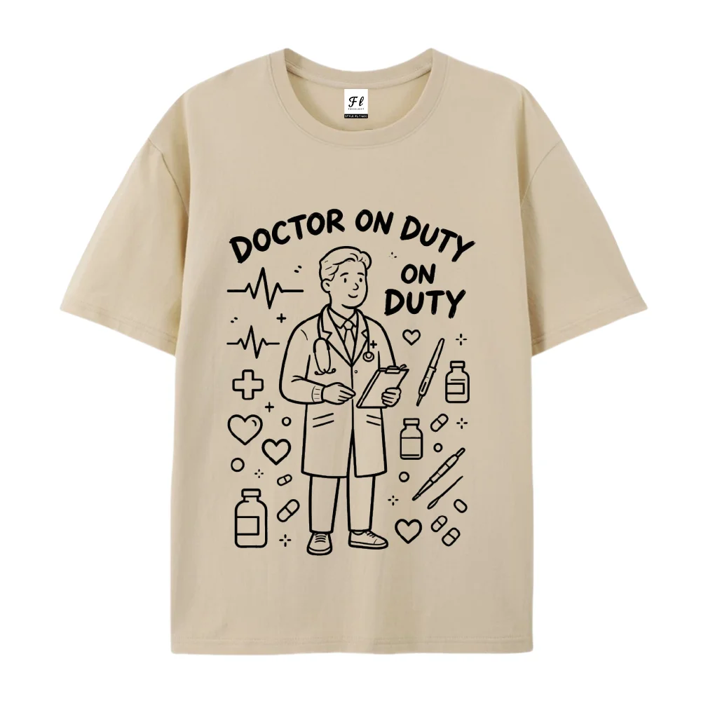 Doctor On Duty Graphic T Shirt Medical Healthcare Worker Print for Men Women Unisex Short Sleeve Casual Vintage Tee