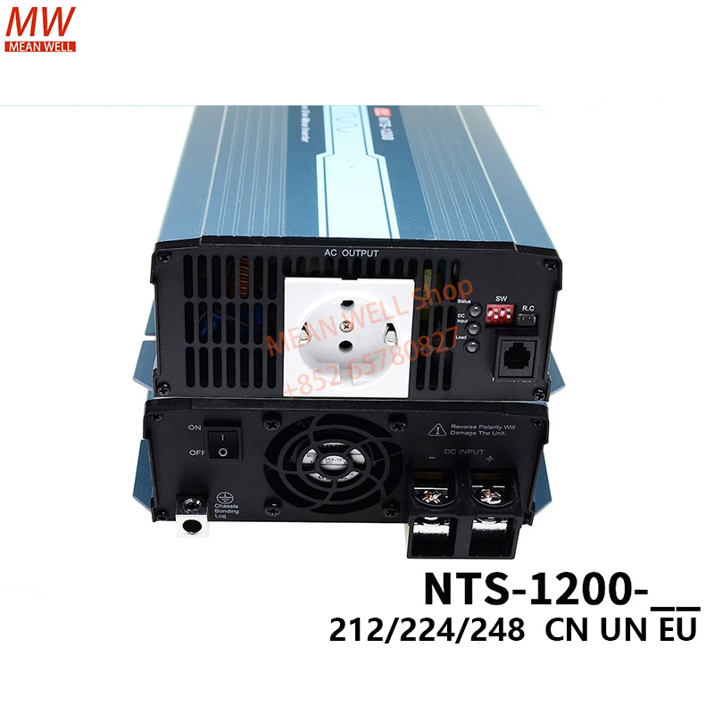 Original MEAN WELL Switching Power Supply 1200W High Reliable True Sine Wave DC-AC Power Inverter NTS-1200-212 224 248 EU CN UN
