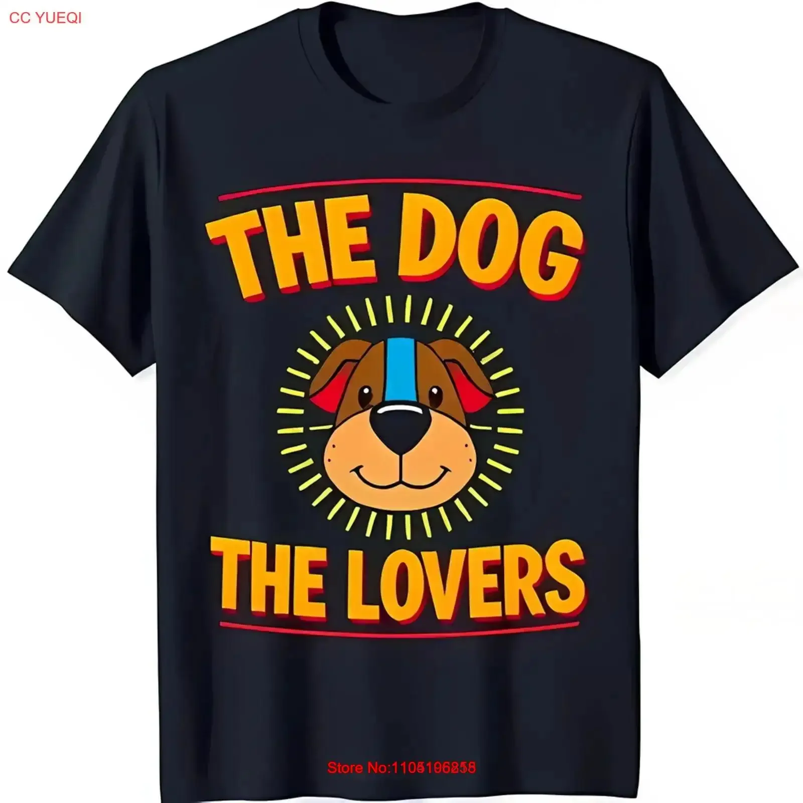 

Funny Cartoon Dog T Shirt for Lovers Bold Text Colorful Design vintage Washed graphic homme Casual Unisex streetwear Slightly
