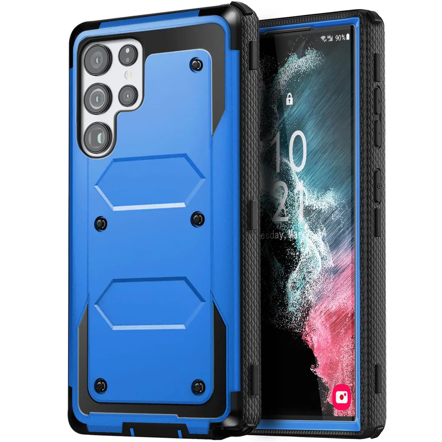 For Samsung Galaxy S22 Ultra/S22+/S22 Plus/S22 5G Phone Case Shockproof Protective Heavy Duty Rugged Hybrid Cover Blue