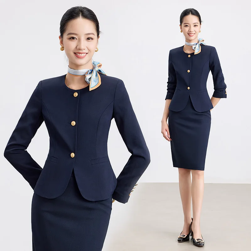 Professional Suit Set High-End Elegant Goddess Style Formal Outfit Beautician Two-Piece Set Hotel Jewelry Store Workwear